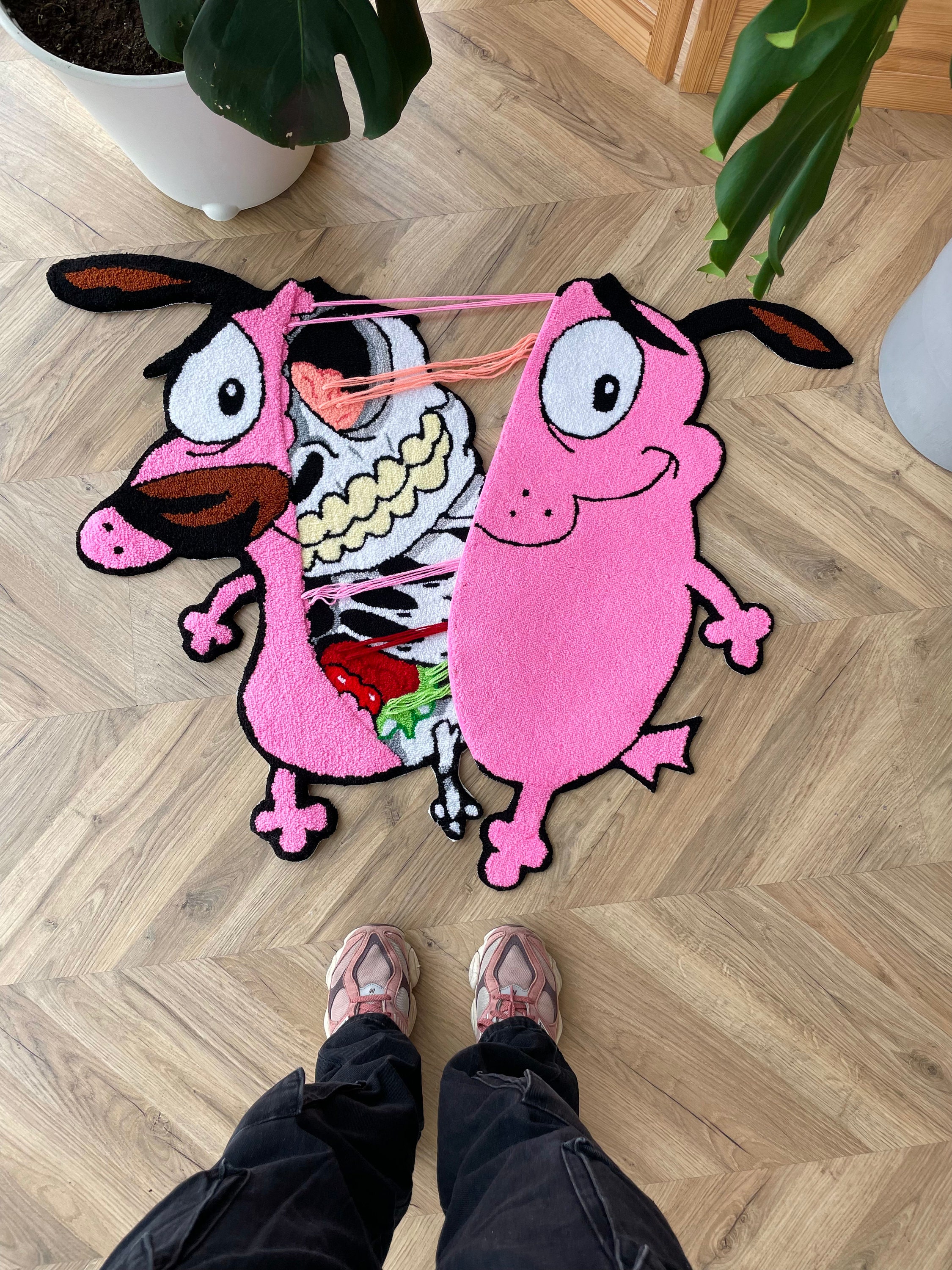 Courage the Cowardly Dog Rug: Handmade Tufted Skeleton Rug - Etsy