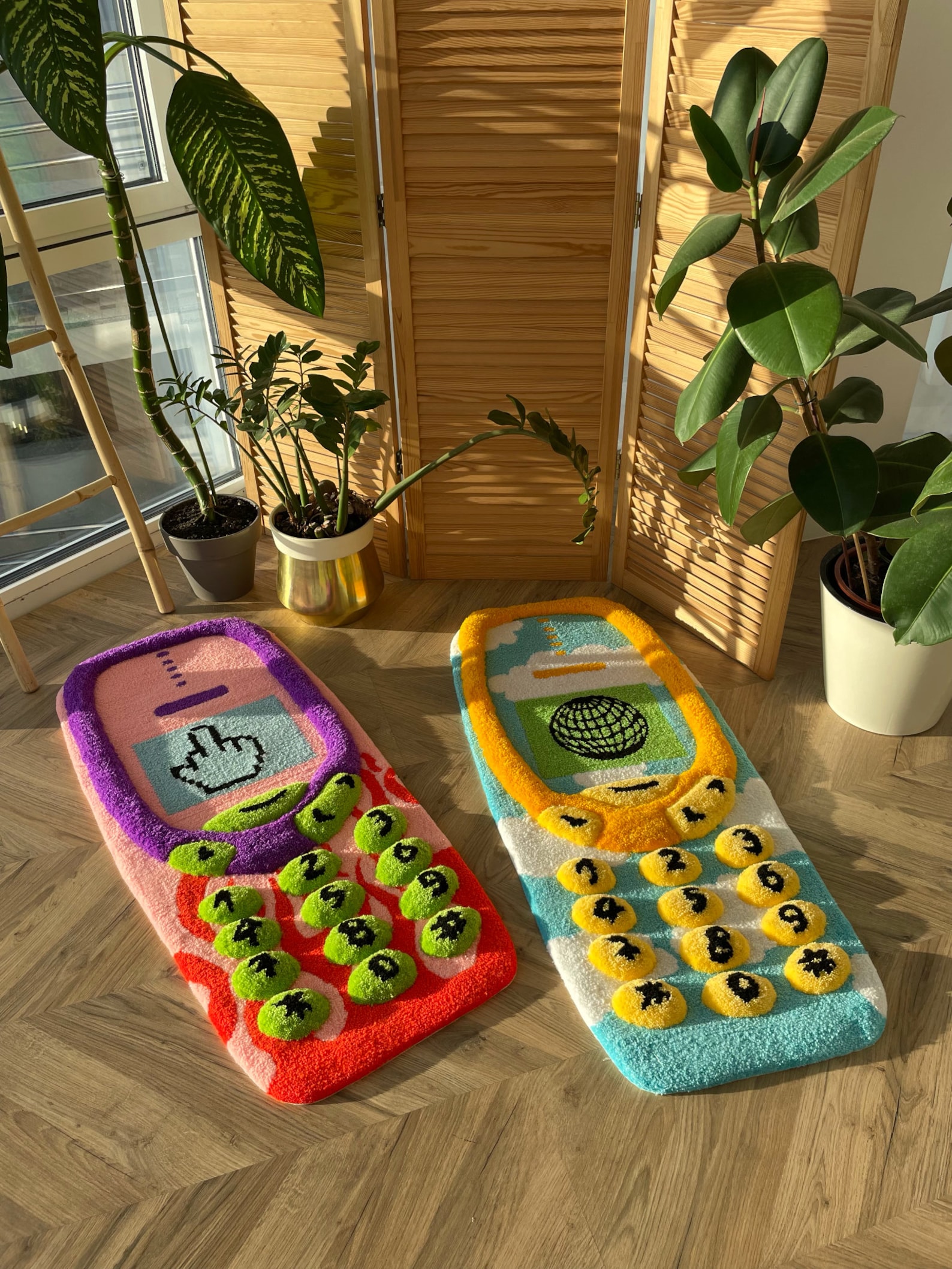 Telephone Rug Fluffy 3d Custom Phone Rugs, Tufted Handmade High Pile Carpet, Phone ...
