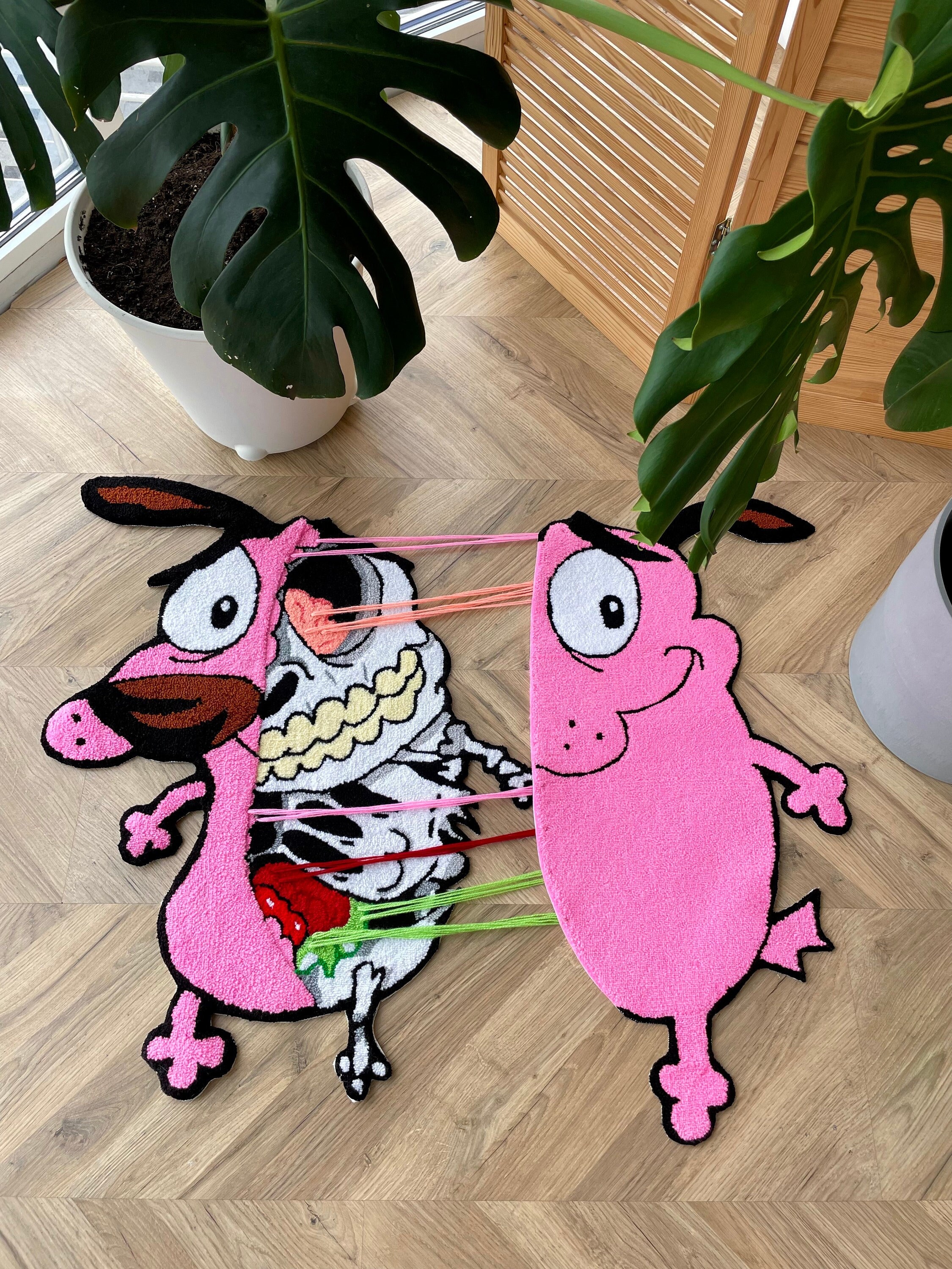 Courage the Cowardly Dog Rug: Handmade Tufted Skeleton Rug - Etsy