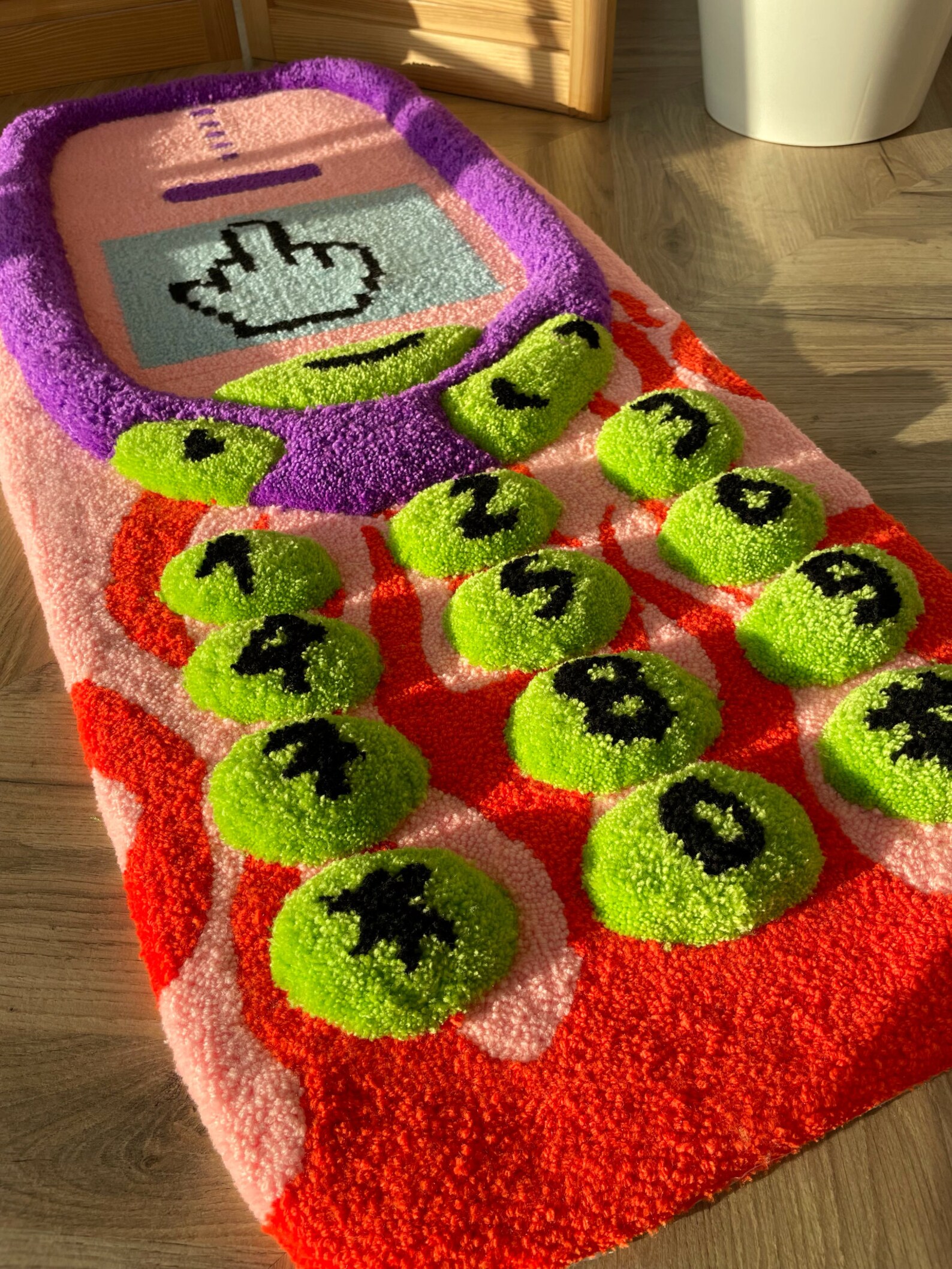 Telephone Rug Fluffy 3d Custom Phone Rugs, Tufted Handmade High Pile Carpet, Phone ...