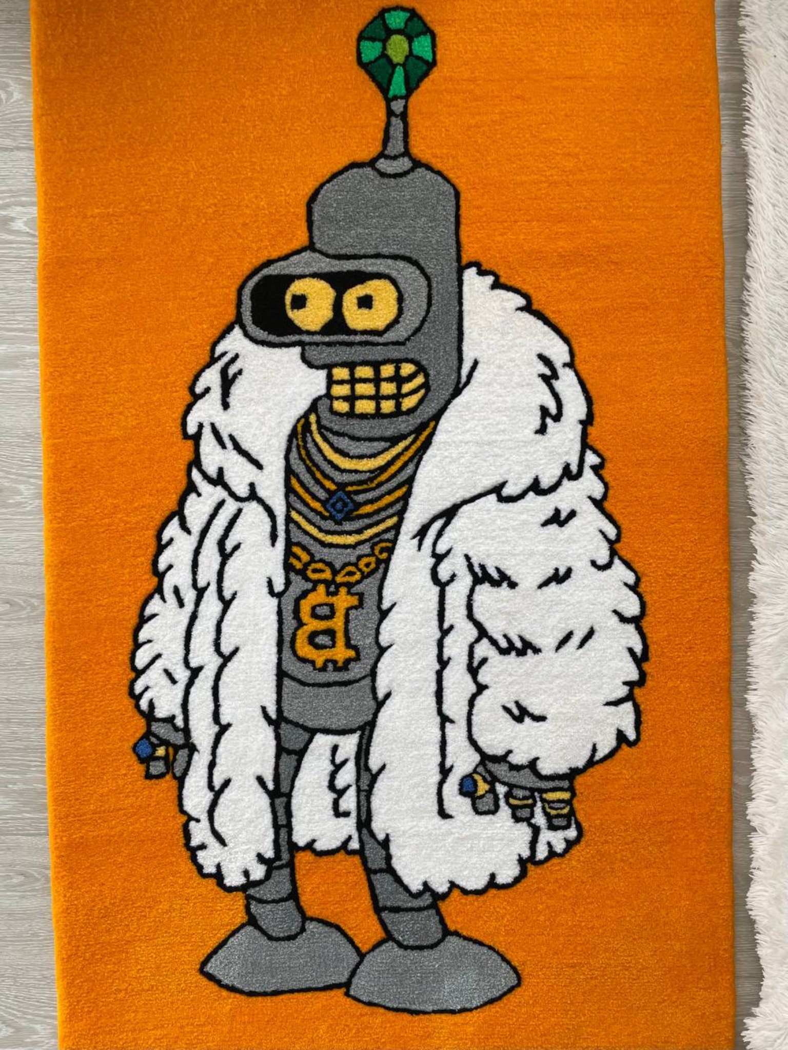 Bender in Fur Coat Carpet: Custom Tufting 3D Handmade Rug - Etsy