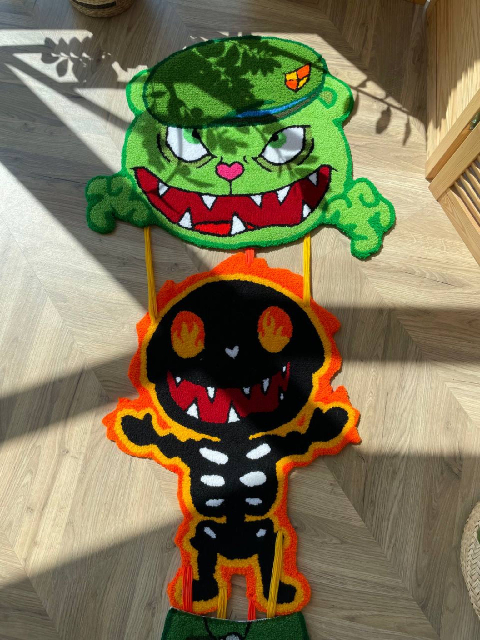 Fliqpy Happy Tree Friends Rug: Tufted Skeleton Carpet With Moving Parts ...