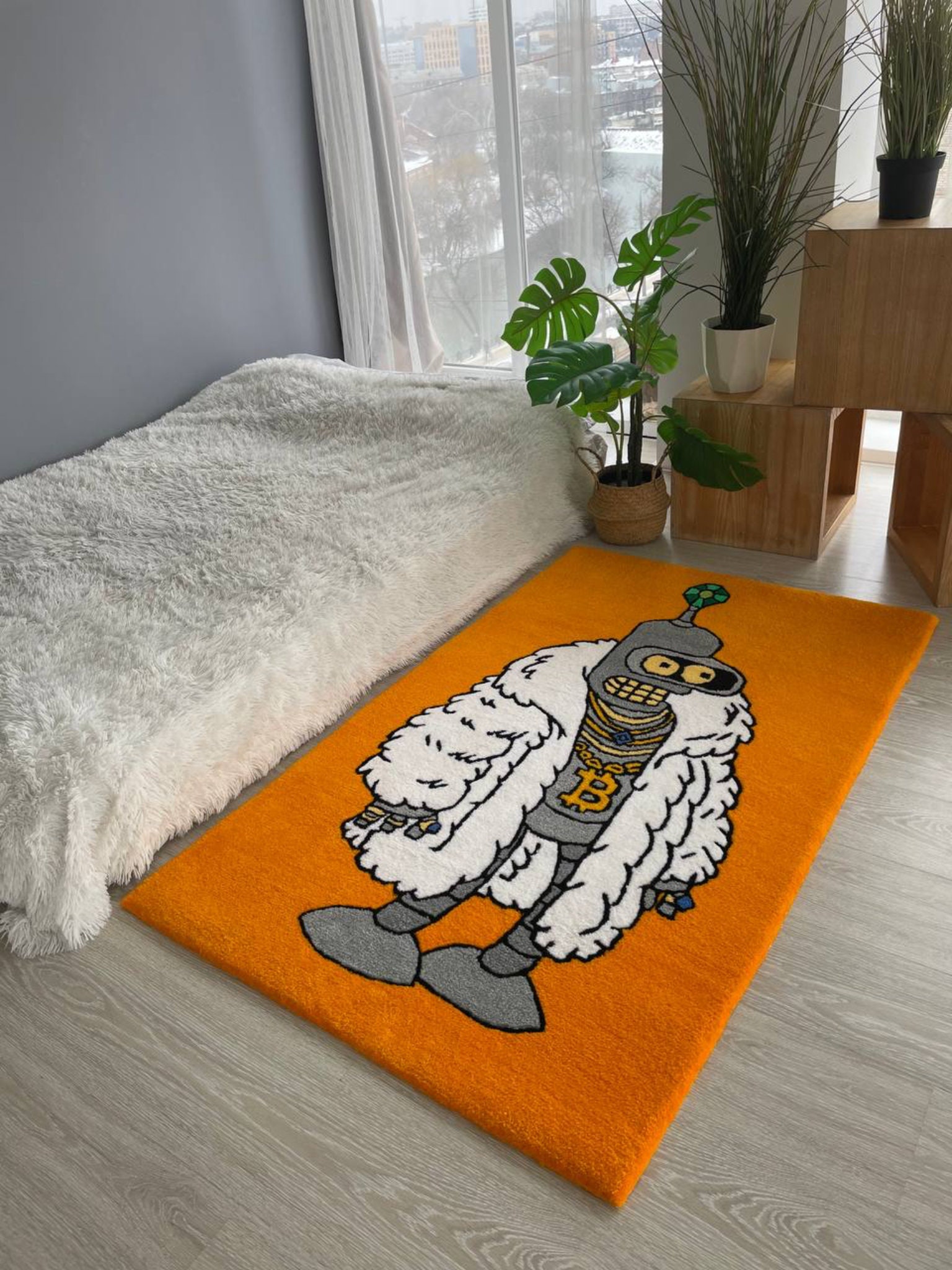 Bender in Fur Coat Carpet: Custom Tufting 3D Handmade Rug - Etsy