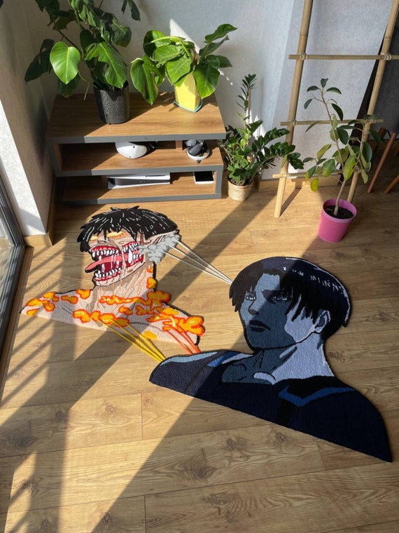BRUNT×ヒロ コラボアートマット Attack on Titans Rug, Moving Parts Rug, Living Room Decor Rug