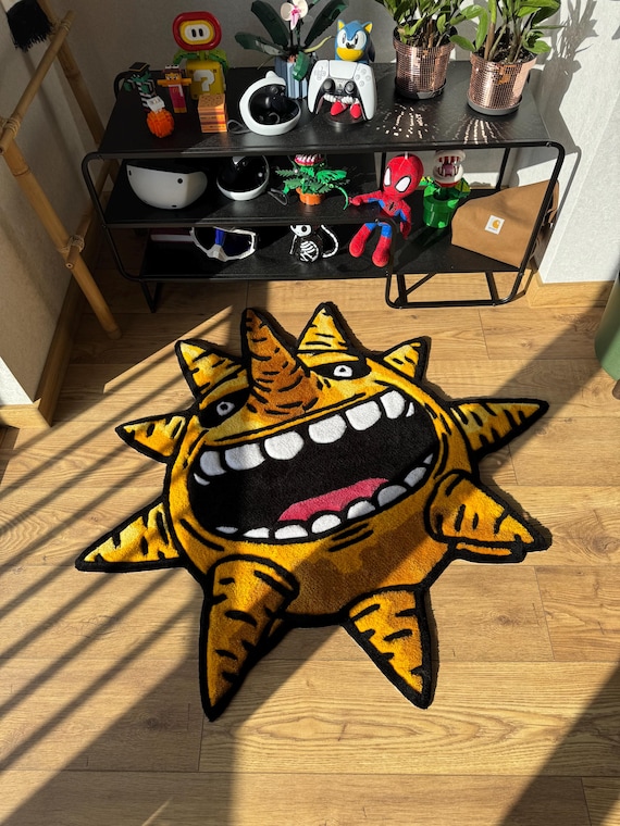 Handmade Custom Sun Wool Rug: Tufted Anime Carpet - Etsy