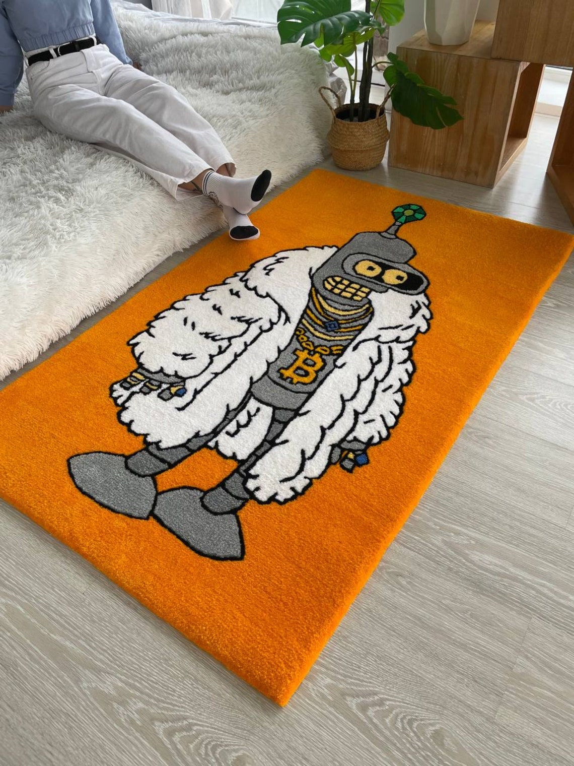 Bender in Fur Coat Carpet: Custom Tufting 3D Handmade Rug - Etsy