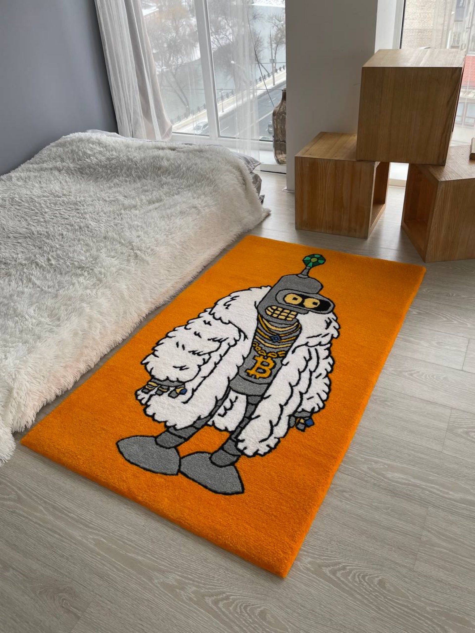 Bender in Fur Coat Carpet: Custom Tufting 3D Handmade Rug - Etsy