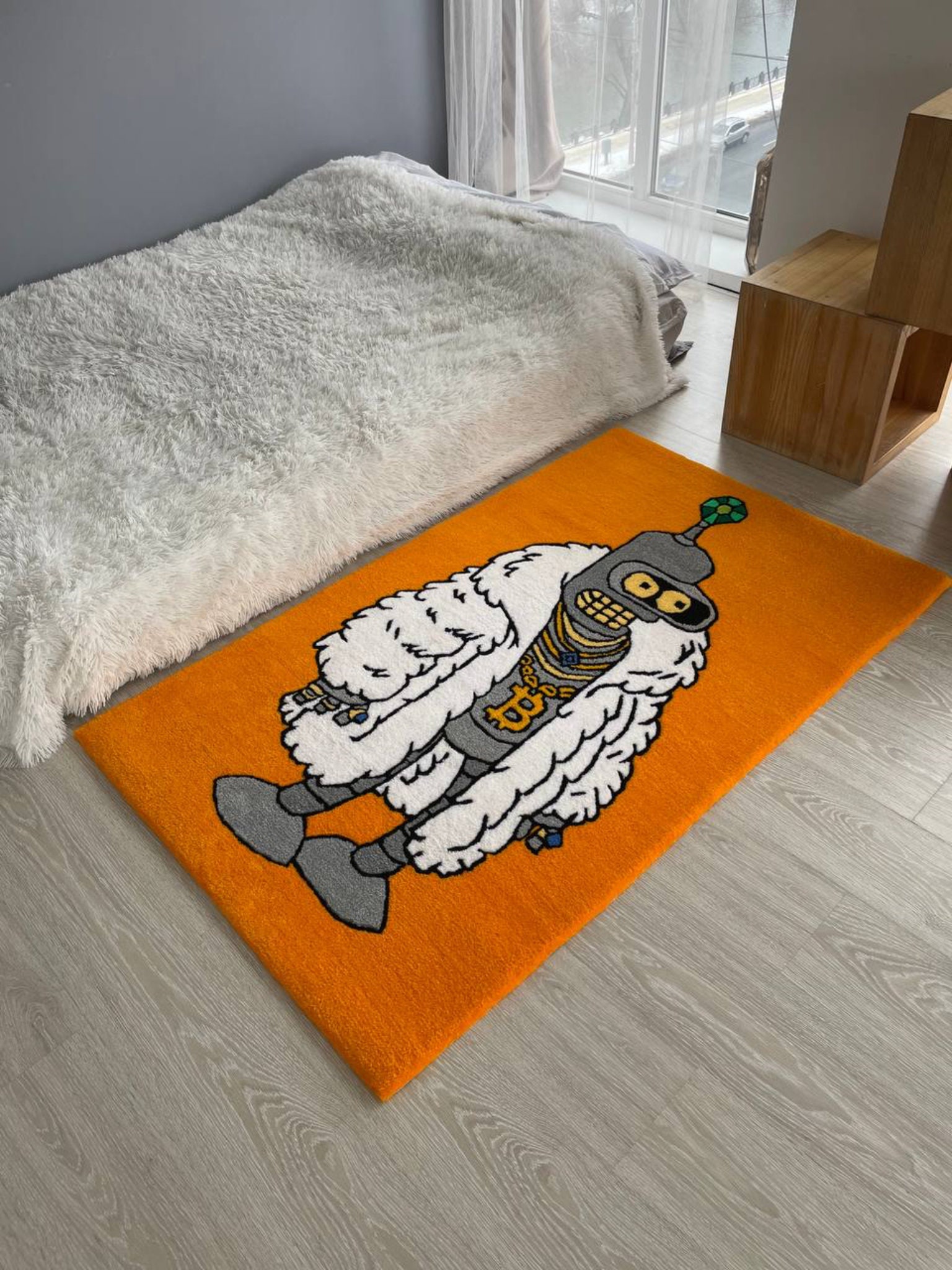 Bender in Fur Coat Carpet: Custom Tufting 3D Handmade Rug - Etsy