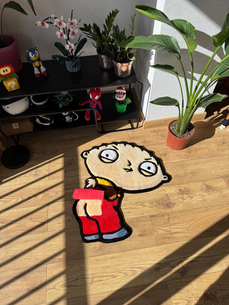 Handmade Stewie Griffin Rug: Family Guy Tufted Wool Carpet - Etsy