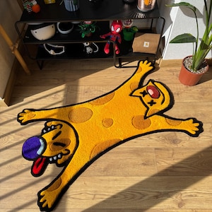 Cat dog handmade tufted custom rug, wool tufted rug, carpet decor rug