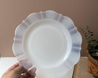Vintage Macbeth Evans American Sweetheart Monax Opalescent Milchglas Salat Platte | 21 cm | Depression Glas