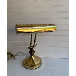 Vintage messing bureaulamp | Piano- of bankierstafellamp | Vintage bibliotheekdecor | Ralph Lauren-stijl
