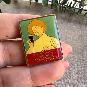 Vintage 1994 Coca-Cola &quot;Happy Days&quot; Enamel Pin | Collectible Retro Drink Ad Pin