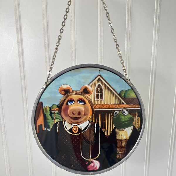 The Muppets American Gothique Stained Glass Suncatcher