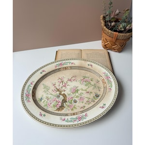 Talerz owalny Vintage Crown Ducal Indian Tree | 12,5" | Patyna z efektem spękania | Angielski materiał transferowy