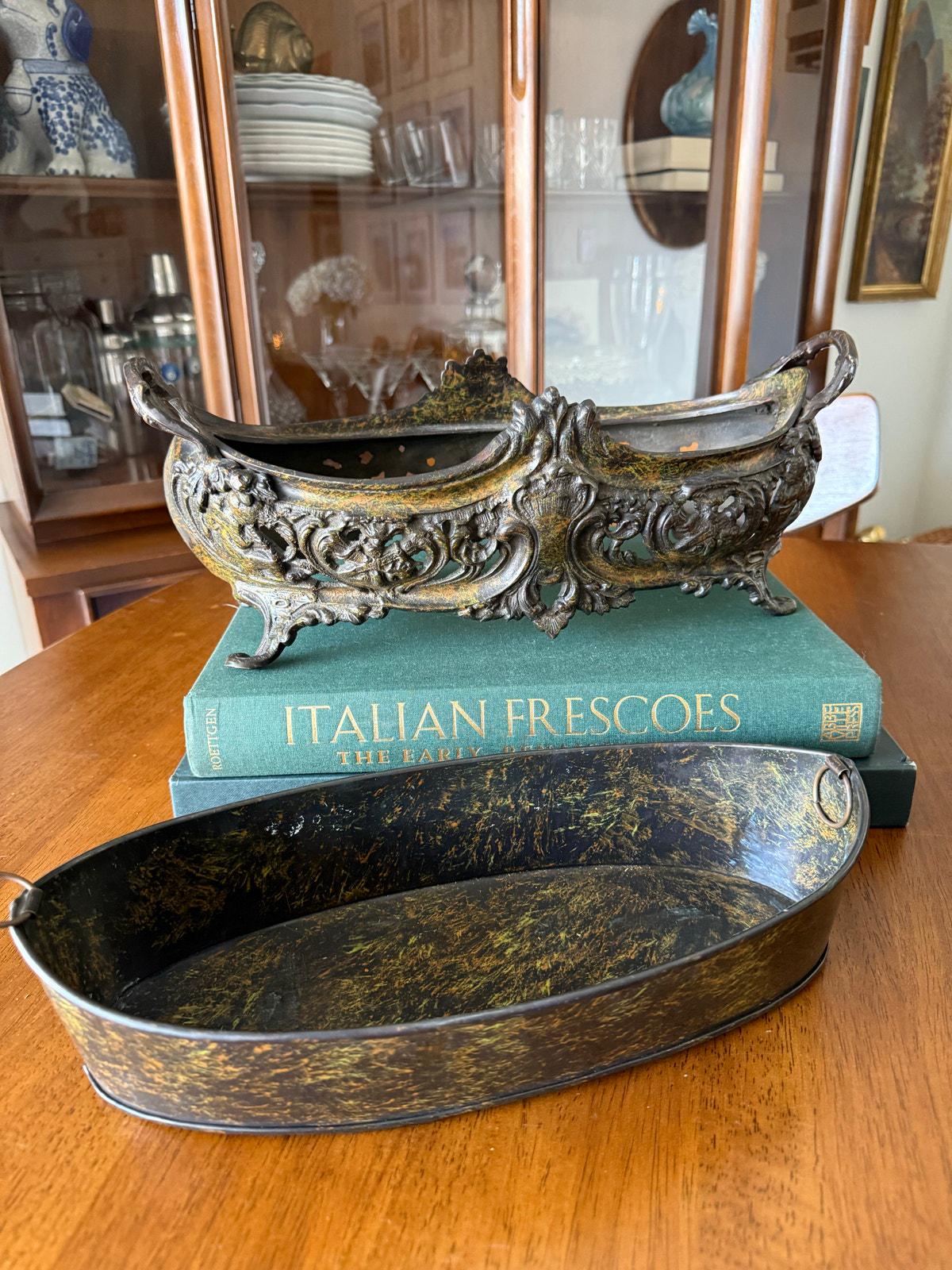 Vintage Castilian Imports Bronze Jardiniere Planter | 15” Ornate