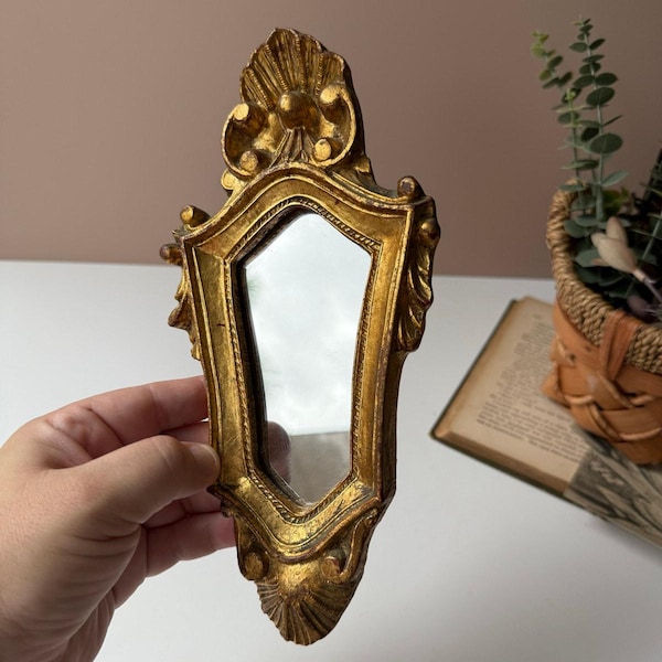 miroir mural italien florentin vintage doré doré | Petit style rococo | Décoration murale galerie