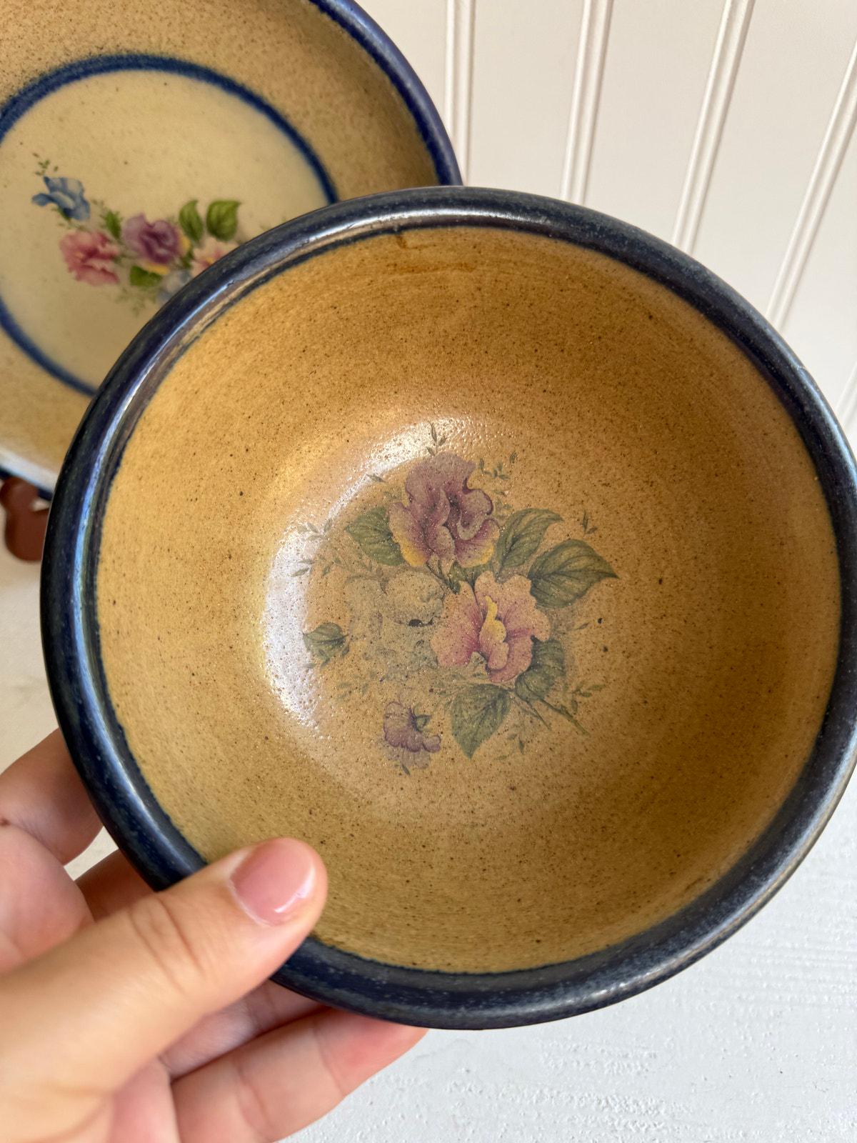 Monroe Salt Works Maine Pottery Bowl and Plate Set | Salt Glazed