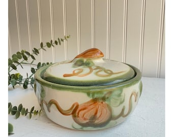 Round Covered Casserole Harvest by John B Taylor Ceramics