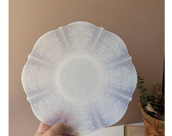 vintage Macbeth Evans American Sweetheart Monax assiette en verre de lait opalescent | 10,5 po. | Verre creux de collection