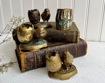 Vintage Assorted Toothpick Holders | Brass Chicken &quot;Just Picked Out&quot; | Pick your Choice | Matchstick Holder  | Kitschy Cute