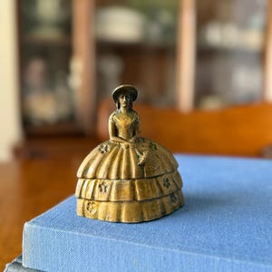 Vintage Brass Victorian Lady Bell | Made in England | Decorative Table Bell | Antique Home Decor