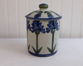 Vintage Louisville Stoneware Canister and Lid 6" Cornflower Blue | Bachelor Button