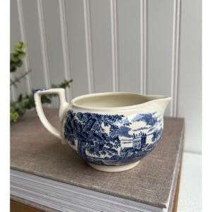 Wedgwood Blue Creamer | Romantic England Collection | Fine China | Blue Transferware TOile