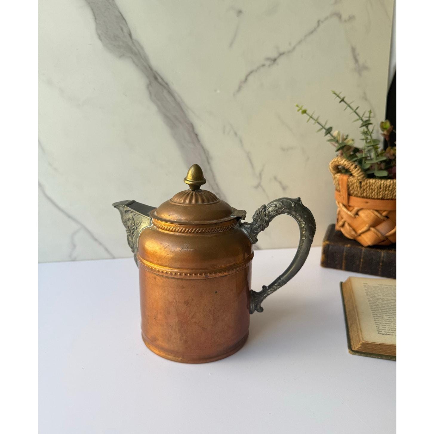 Antique Brass Teapot - Etsy