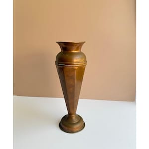 Vintage koperen vaas | Rustiek boerderijdecor | Euro cottage-stijl | Primitief woonaccent