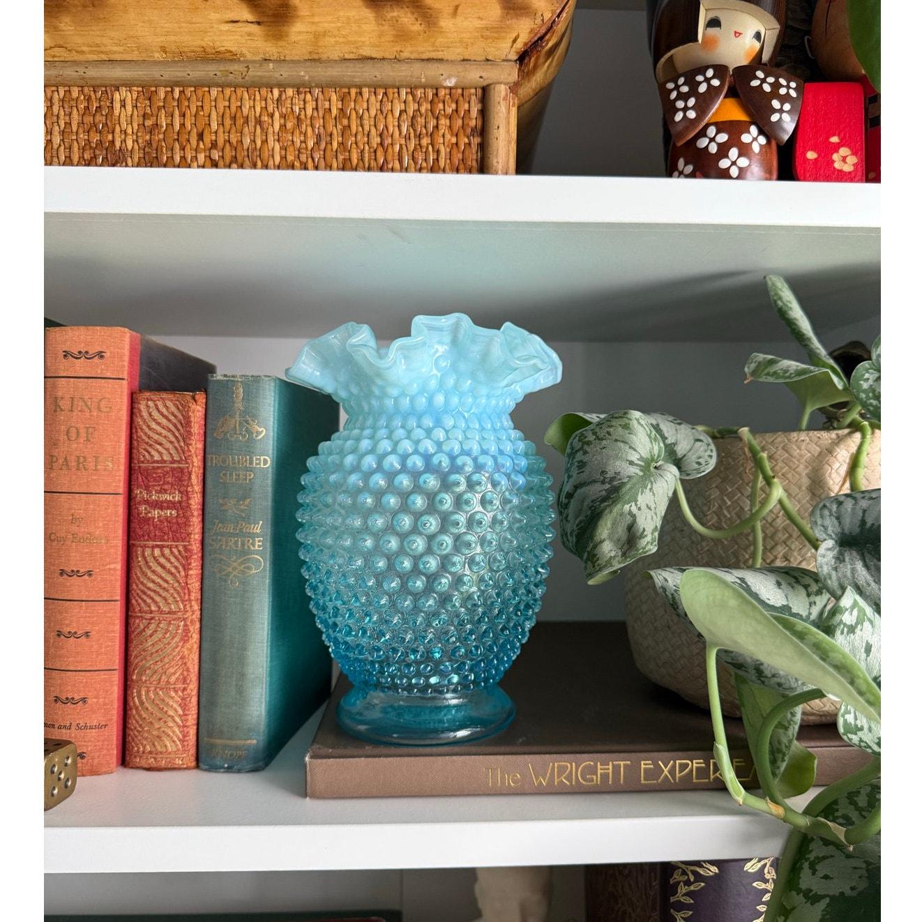 Fenton Blue Hobnail Vase - Etsy