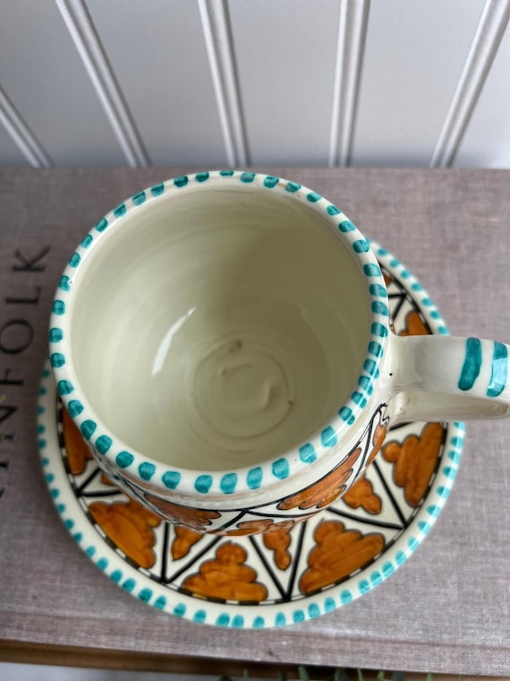 Vintage Cecconi Orvieto Italian Tea Cup Saucer Star Hand-painted