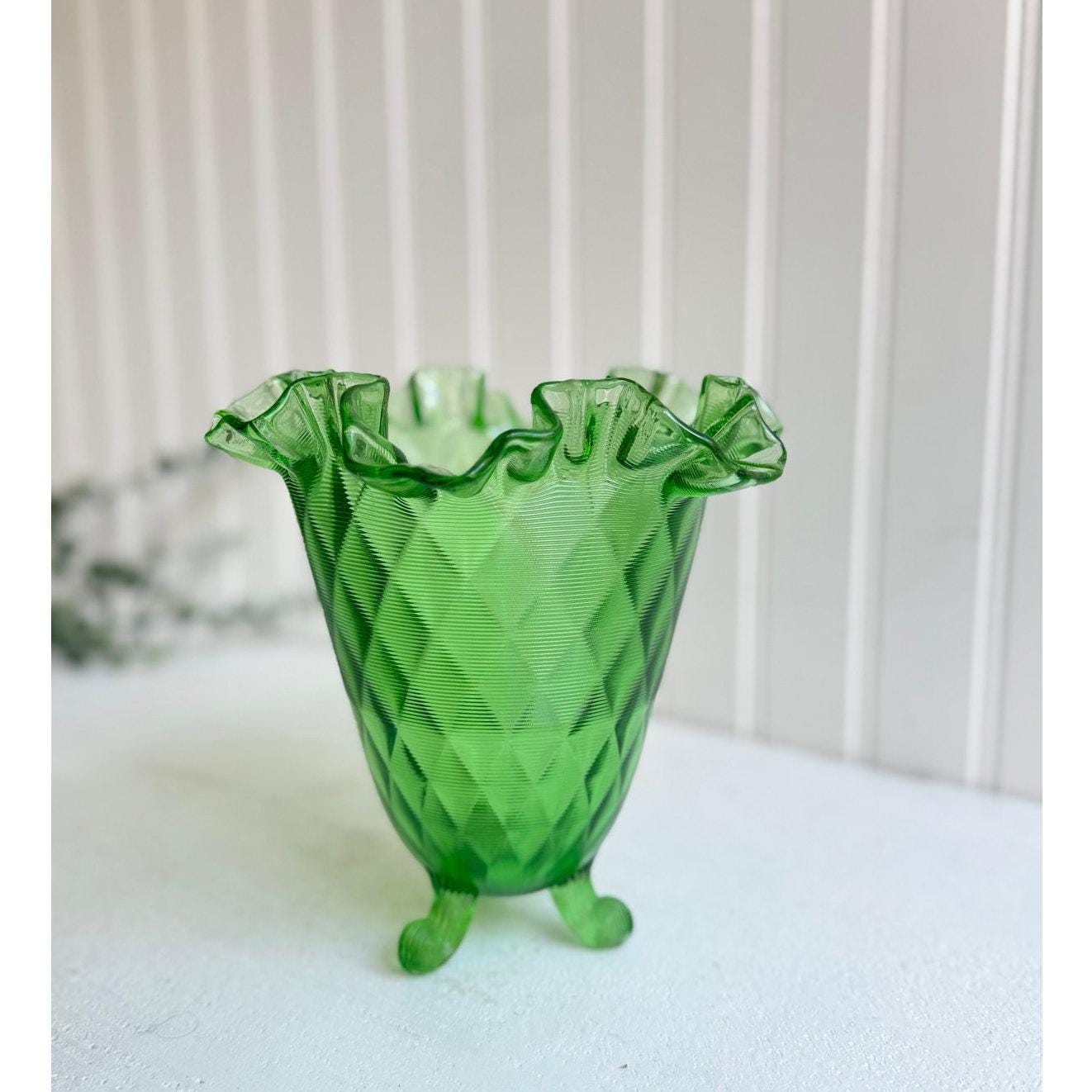 Fenton Green Vase - Etsy
