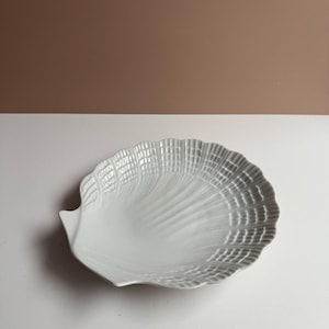 Vintage Muschel Keramik Platte | Porzellan Muschelförmige Schale | Küstennautische Dekoration | Teller,Strandhaus