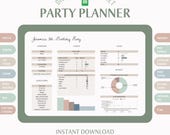 Digital Party Planner Template | Event Planner | Spreadsheet Template | Google Sheets Template | Party Planner