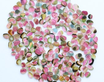 Natural Watermelon Tourmaline Polished Slices 5mm-12mm Sizes by the Carat Weight USA Shipped Rapid Shipping