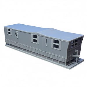 N Scale  Trailer Home 2 with Decks and Steps | Whistle Stop Models | 1/160