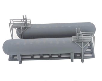 N Scale 20,000 Gallon Propane Tanks Set of 2 | Whistle Stop Models | 1/160
