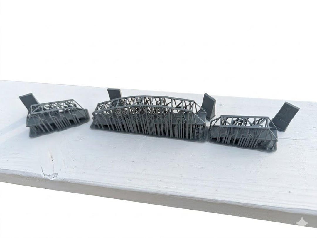 T-gauge 1/450 Single Track Long Truss Bridge Set 330mm Long T1012 ...