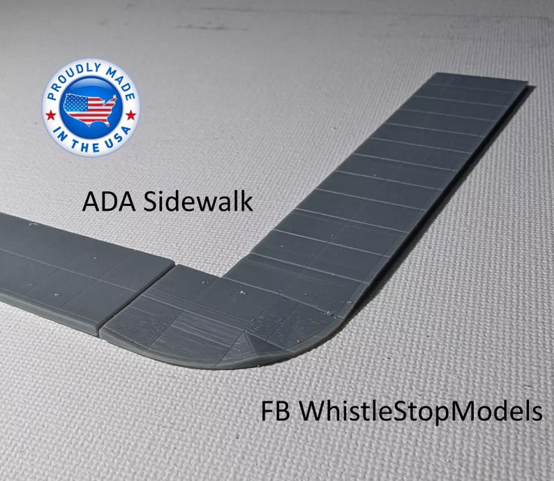 N Scale 1/160 ADA Sidewalk With Wheelchair Ramps Set of 10 | Whistle ...