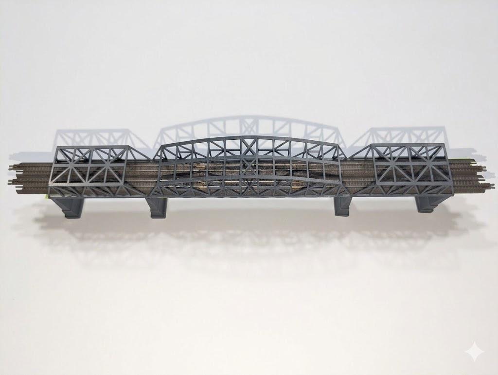 T-gauge 1/450 Double Track Long Truss Bridge Set 280mm Long T1013 ...