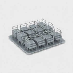 HO Scale Industrial Steps Set of 9