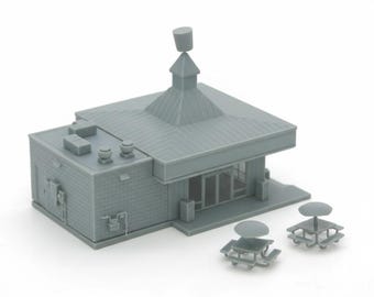 N Scale Shrimp Bucket Restaurant  | Whistle Stop Models | 1/160
