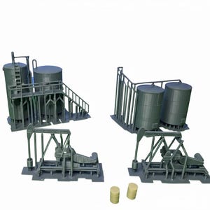 N Scale Small Oil Field Setup Set of 10 Pieces | Whistle Stop Models |  1/160