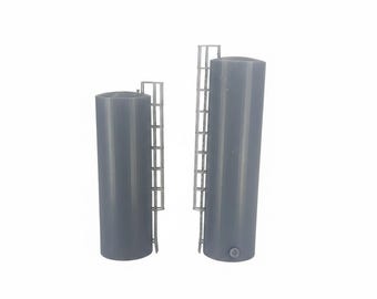 N Scale Industrial Tanks with Ladders Set of 2 | Whistle Stop Models |  1/160