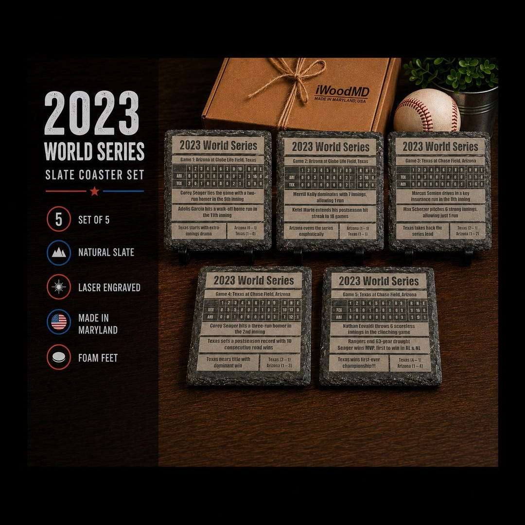 Texas Rangers 2023 World Series Slate Coasters (set of 5) - Etsy