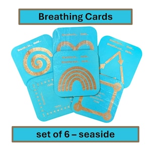 Cartes tactiles de respiration de pleine conscience (lot de 6) avec labyrinthe au dos - Respiration de pleine conscience pour enfants, coin calme, stratégies d'apaisement