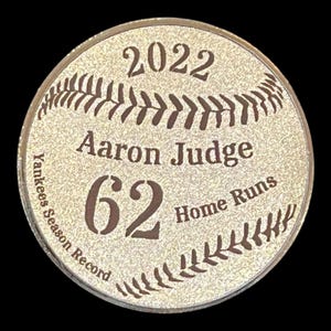 Aaron Judge Yankees Home Run Record Brass Coin
