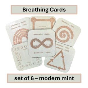Cartes tactiles de respiration de pleine conscience (lot de 6) avec labyrinthe au dos - Respiration de pleine conscience pour enfants, coin calme, stratégies d'apaisement
