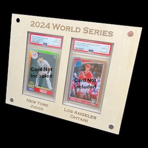 Présentoir iWoodMD PSA 2 - Séries mondiales 2024 Dodgers de Los Angeles Shohei Ohtani - Aaron Judge New York Yankees